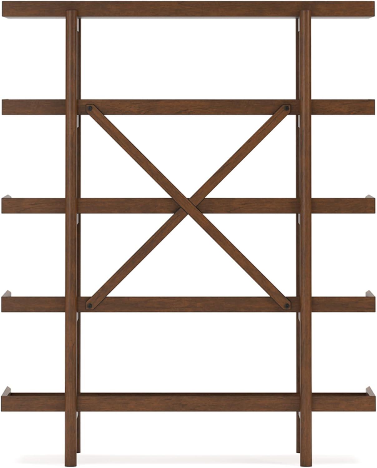 imageSignature Design by Ashley Lyncott MidCentury Modern Freestanding 5Tier 70quot Etagere Bookcase Light Brown