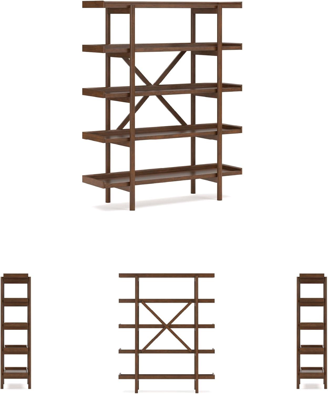 imageSignature Design by Ashley Lyncott MidCentury Modern Freestanding 5Tier 70quot Etagere Bookcase Light Brown