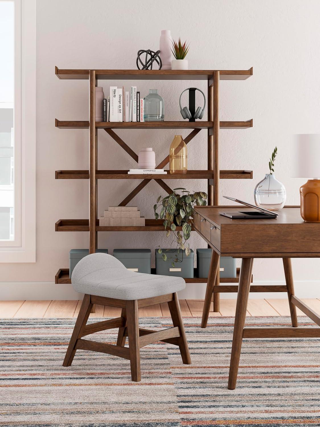 imageSignature Design by Ashley Lyncott MidCentury Modern Freestanding 5Tier 70quot Etagere Bookcase Light Brown