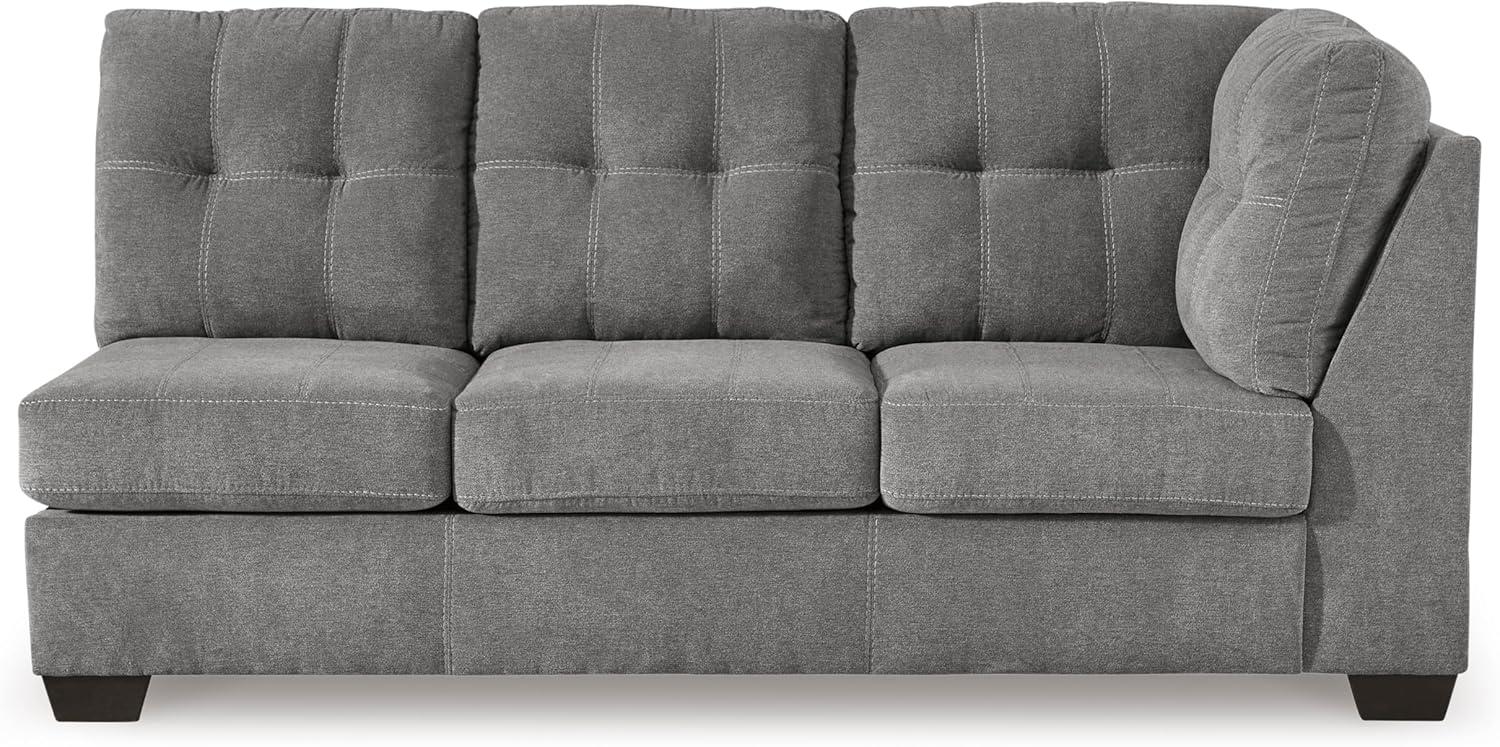 imageSignature Design by Ashley Marleton Contemporary RightArm Facing Tufted 2Piece Sleeper Sectional with Chaise Loose Seat Cushions and BiFold Memory Foam Mattress Full BlueGrey