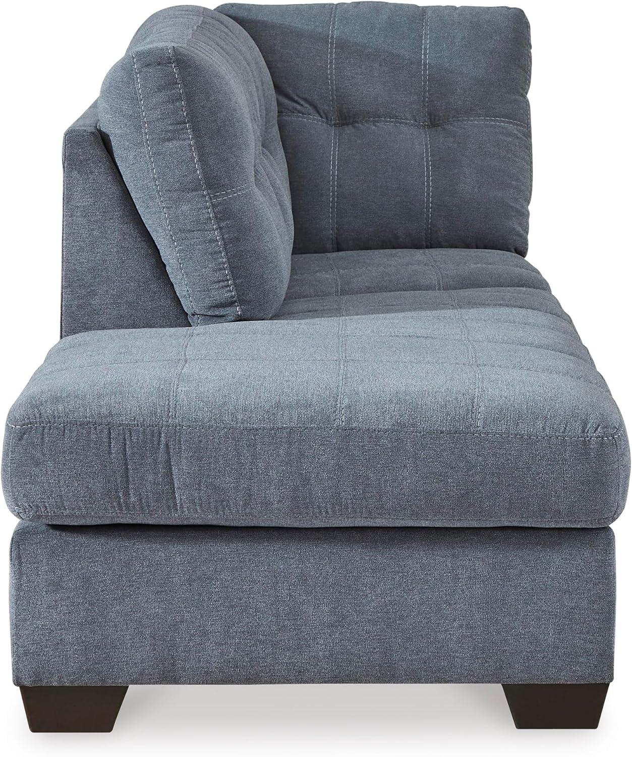 imageSignature Design by Ashley Marleton Contemporary RightArm Facing Tufted 2Piece Sleeper Sectional with Chaise Loose Seat Cushions and BiFold Memory Foam Mattress Full BlueBlue