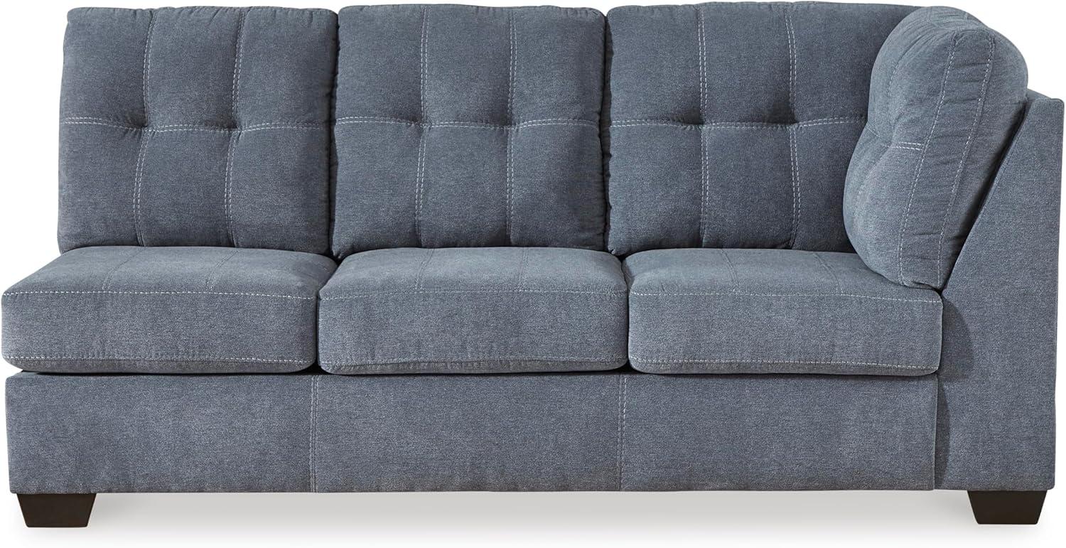 imageSignature Design by Ashley Marleton Contemporary RightArm Facing Tufted 2Piece Sleeper Sectional with Chaise Loose Seat Cushions and BiFold Memory Foam Mattress Full BlueBlue