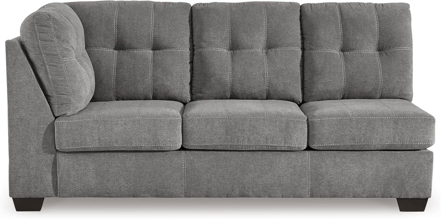 imageSignature Design by Ashley Marleton Contemporary RightArm Facing Tufted 2Piece Sleeper Sectional with Chaise Loose Seat Cushions and BiFold Memory Foam Mattress Full BlueGrey