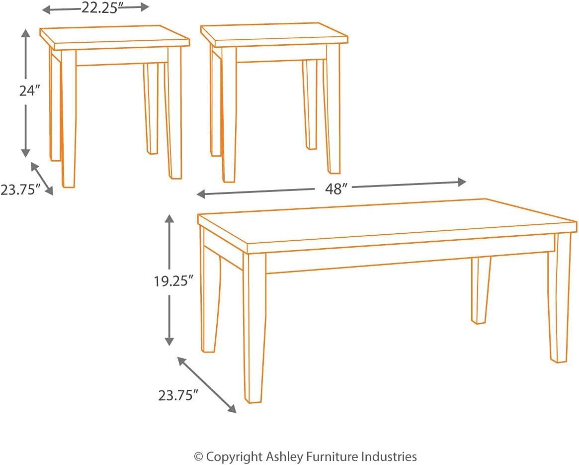 imageSignature Design by Ashley Maysville Faux Marble Top 3Piece Table Set Includes Coffee Table ampamp 2 End Tables BlackBlack