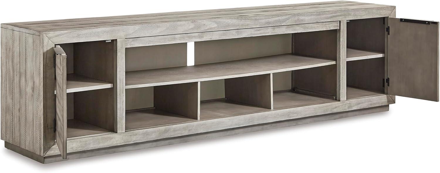 imageSignature Design by Ashley Naydell Rustic TV Stand with Fireplace Option Fits TVs up to 90quot GrayGrey