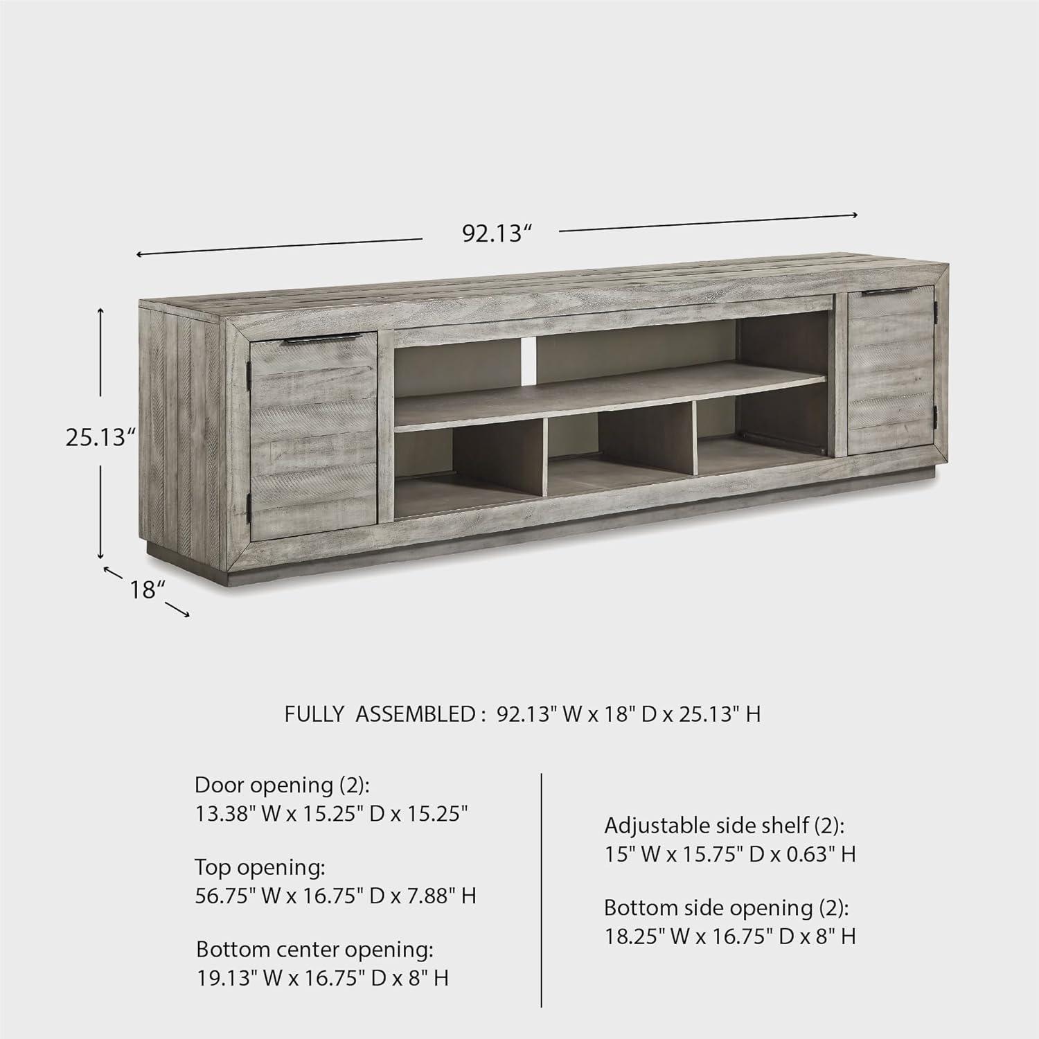 imageSignature Design by Ashley Naydell Rustic TV Stand with Fireplace Option Fits TVs up to 90quot GrayGrey