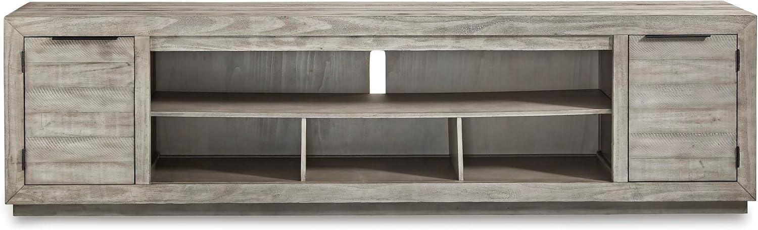 imageSignature Design by Ashley Naydell Rustic TV Stand with Fireplace Option Fits TVs up to 90quot GrayGrey