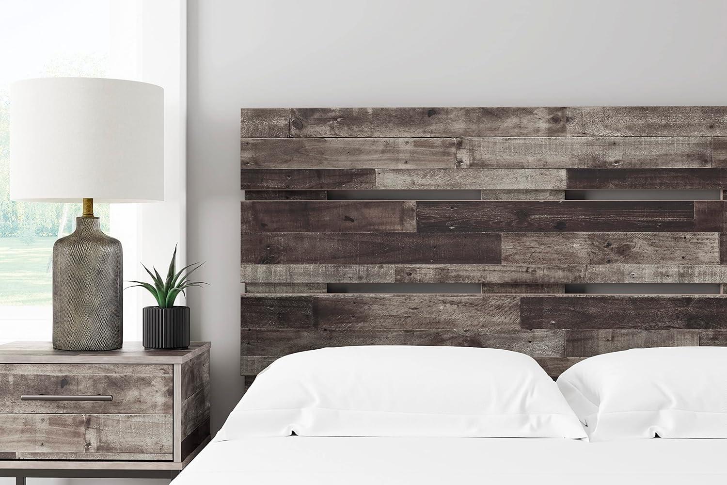 imageSignature Design by Ashley Neilsville Butcher Block Panel Headboard Queen BrownDark Brown