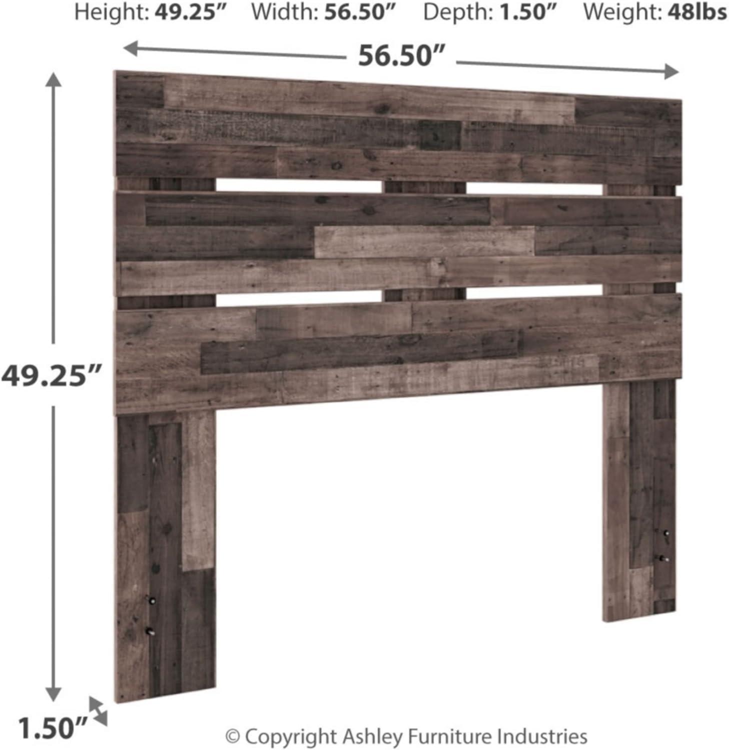imageSignature Design by Ashley Neilsville Butcher Block Panel Headboard Queen BrownDark Brown