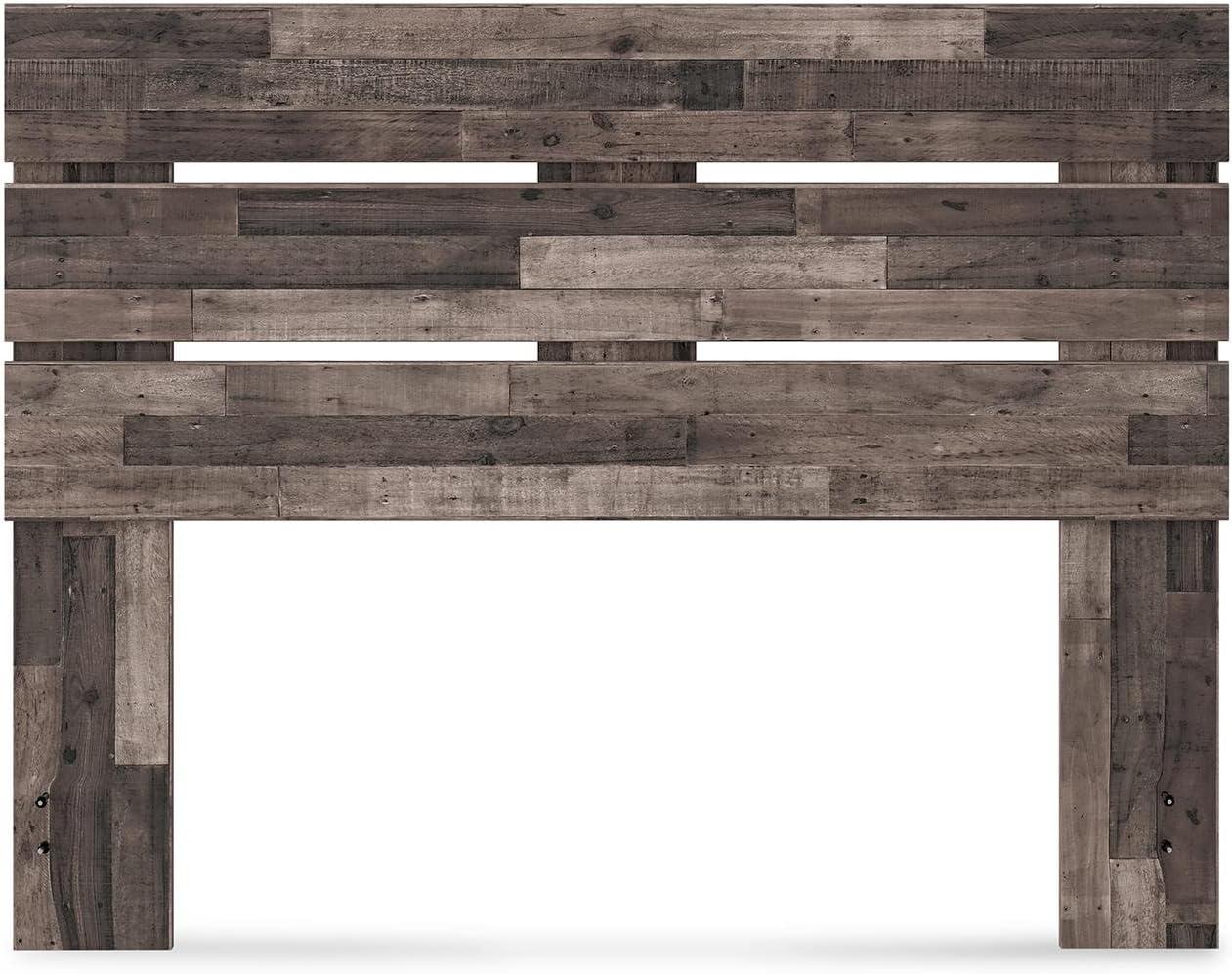 imageSignature Design by Ashley Neilsville Butcher Block Panel Headboard Queen BrownDark Gray