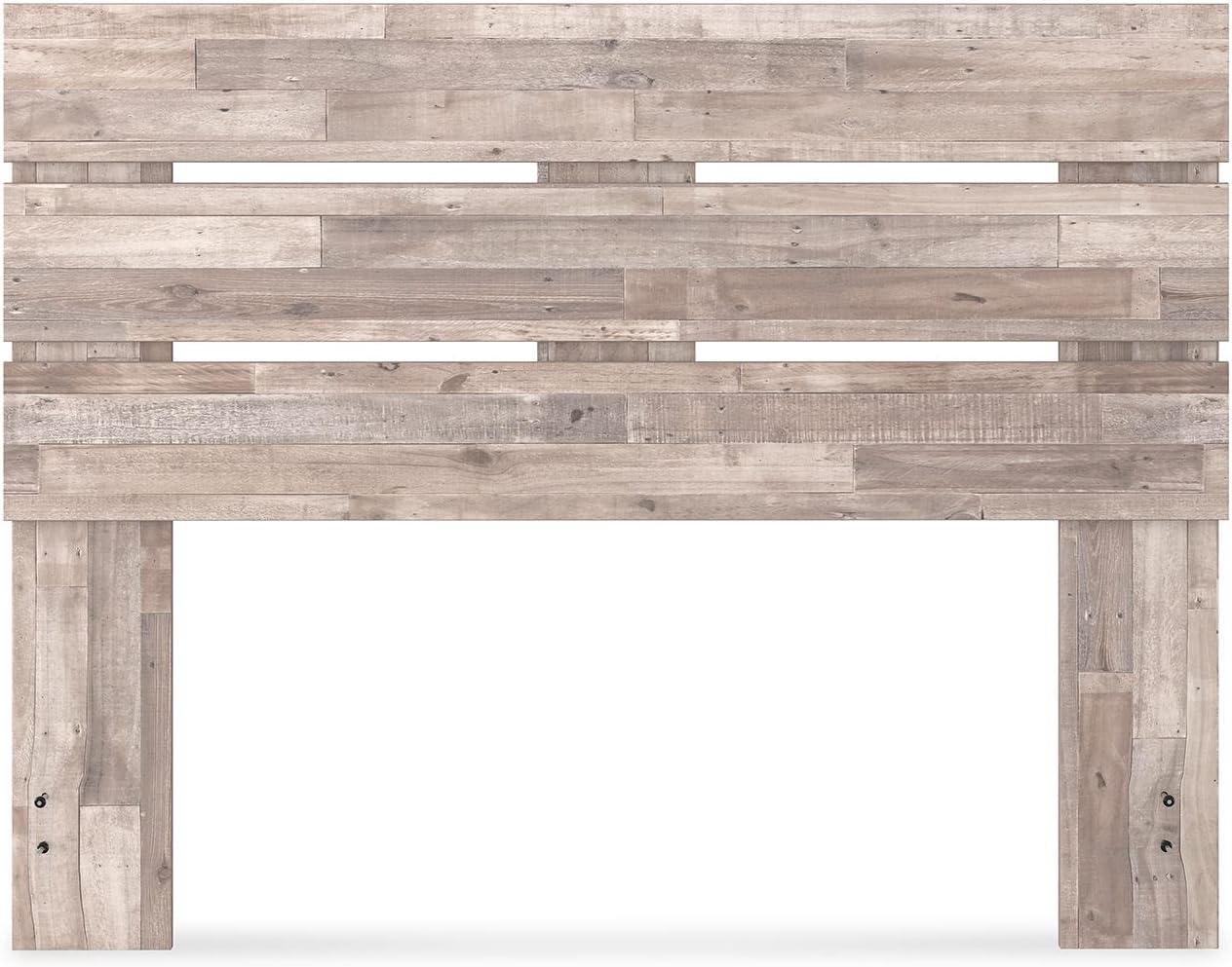 imageSignature Design by Ashley Neilsville Butcher Block Panel Headboard Queen BrownLight Brown