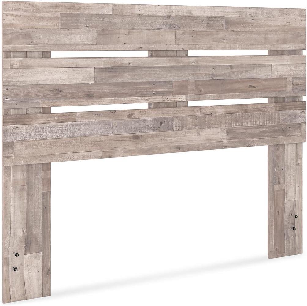 imageSignature Design by Ashley Neilsville Butcher Block Panel Headboard Queen BrownLight Brown