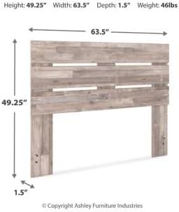 imageSignature Design by Ashley Neilsville Butcher Block Panel Headboard Queen BrownLight Brown