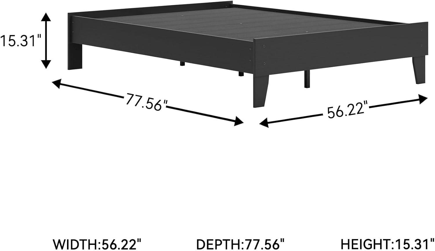 imageSignature Design by Ashley Neilsville Butcher Block Style Platform Bed Full Rustic GrayBlack