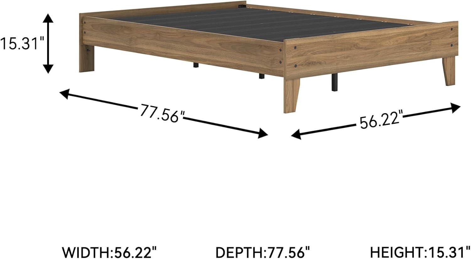 imageSignature Design by Ashley Neilsville Butcher Block Style Platform Bed Full Rustic GrayHoney Brown