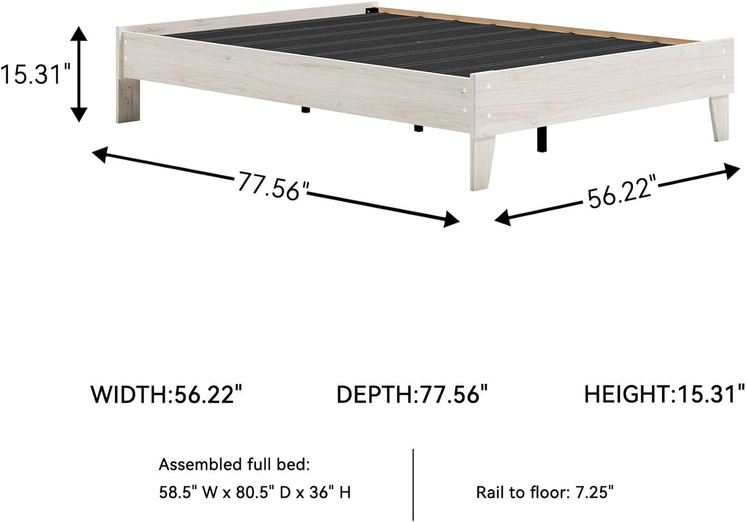 imageSignature Design by Ashley Neilsville Butcher Block Style Platform Bed Full Rustic GrayLight Beige