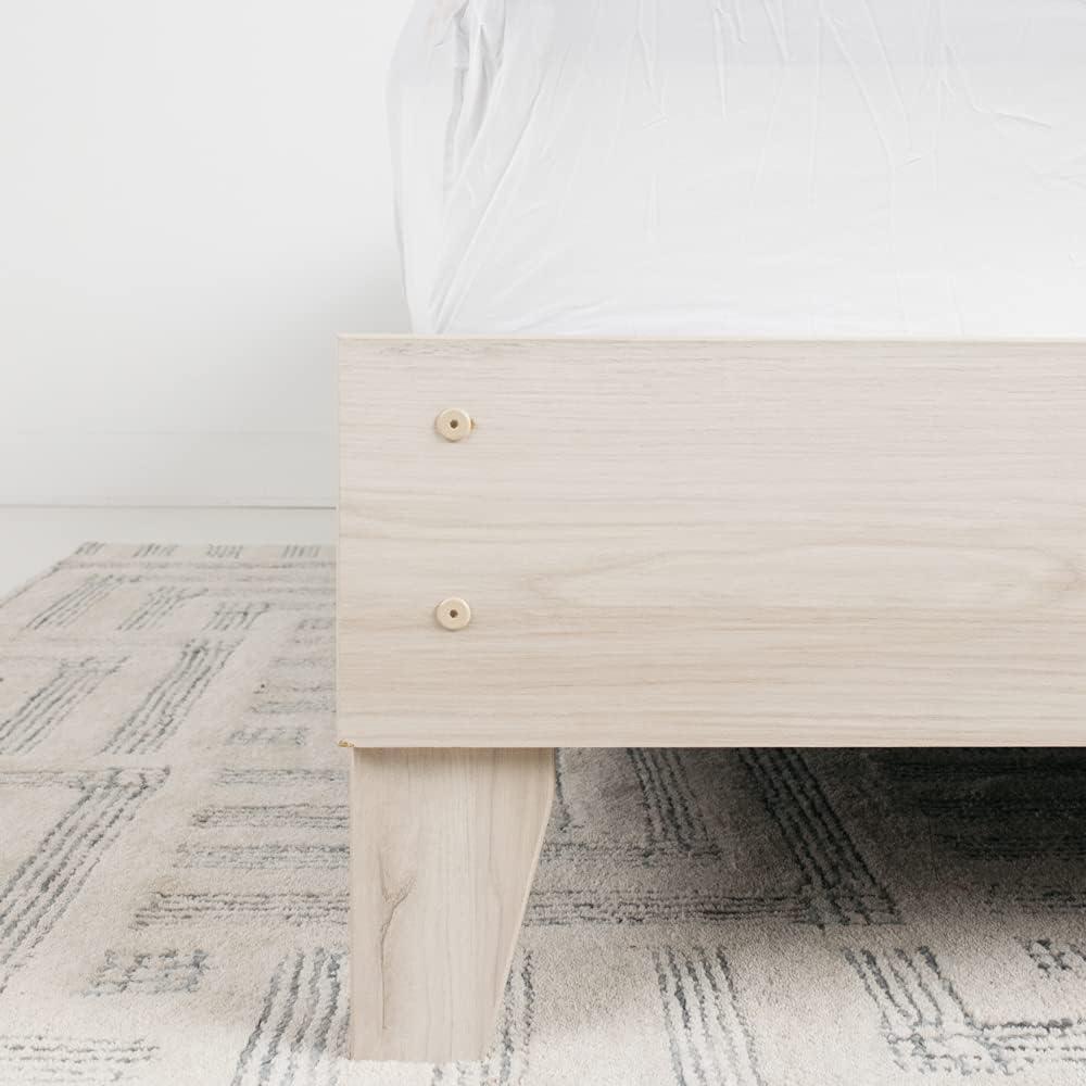 imageSignature Design by Ashley Neilsville Butcher Block Style Platform Bed Full Rustic GrayLight Beige