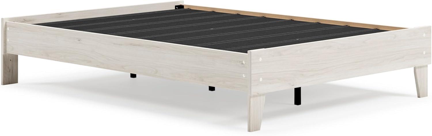 imageSignature Design by Ashley Neilsville Butcher Block Style Platform Bed Full Rustic GrayLight Beige