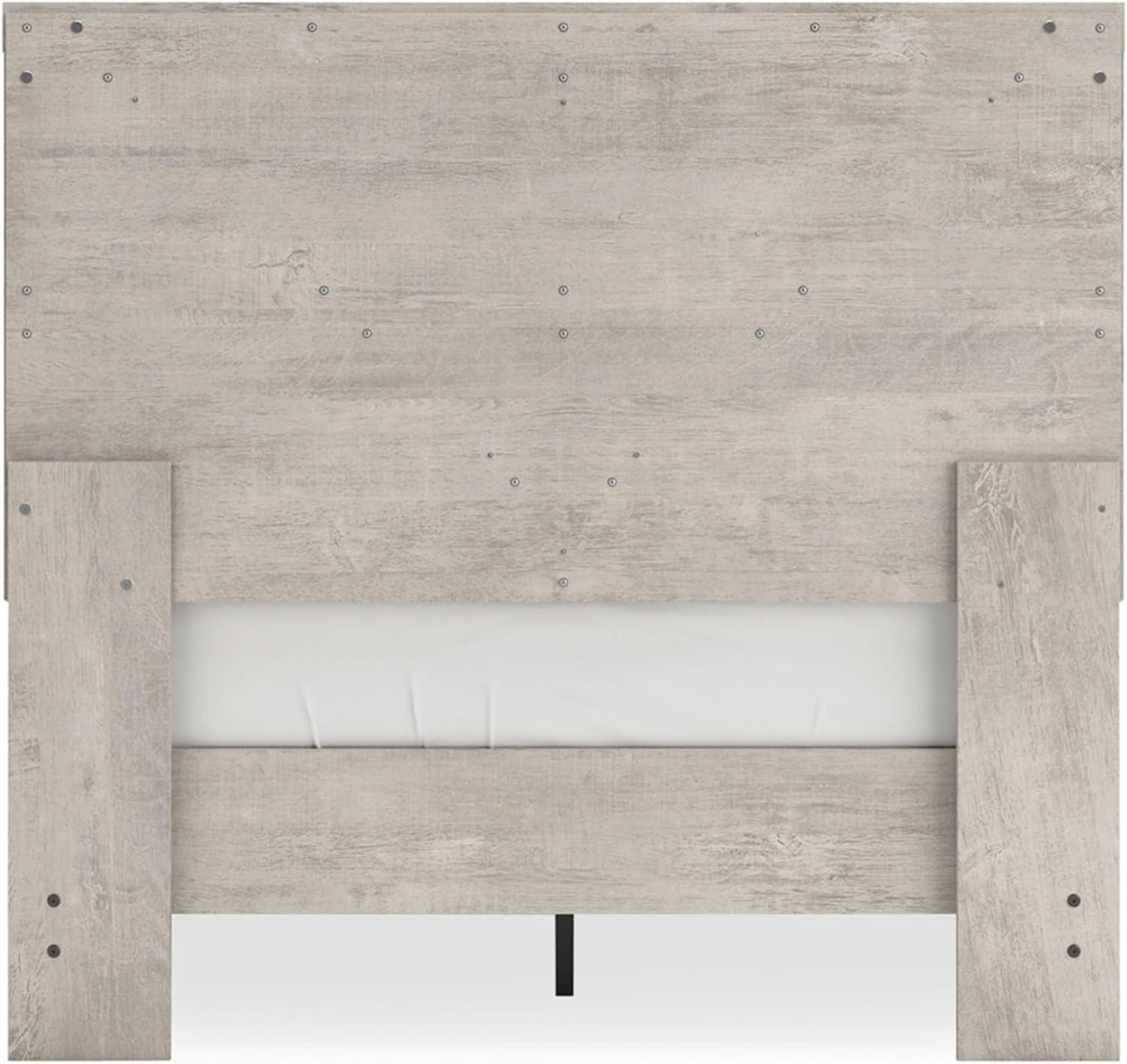 imageSignature Design by Ashley Neilsville Butcher Block Style Platform Bed Full Rustic GrayLight Gray