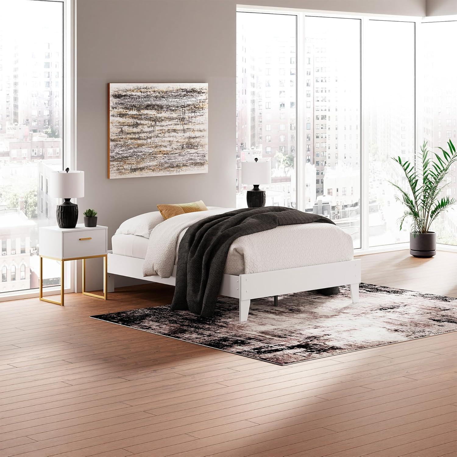 imageSignature Design by Ashley Neilsville Butcher Block Style Platform Bed Full Rustic GrayOld White