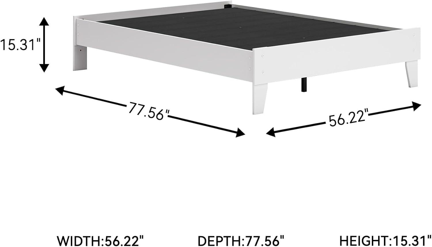 imageSignature Design by Ashley Neilsville Butcher Block Style Platform Bed Full Rustic GrayOld White
