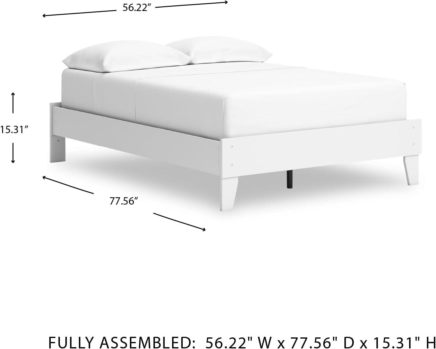 imageSignature Design by Ashley Neilsville Butcher Block Style Platform Bed Full Rustic GrayPure White