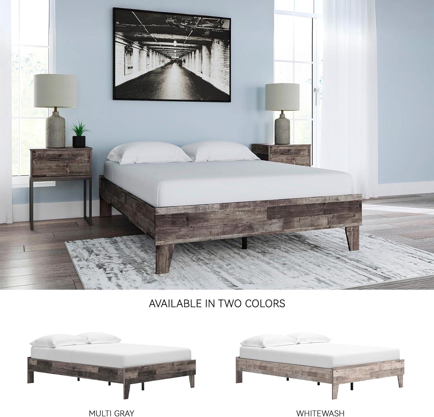 imageSignature Design by Ashley Neilsville Butcher Block Style Platform Bed Full Rustic GrayRustic Gray
