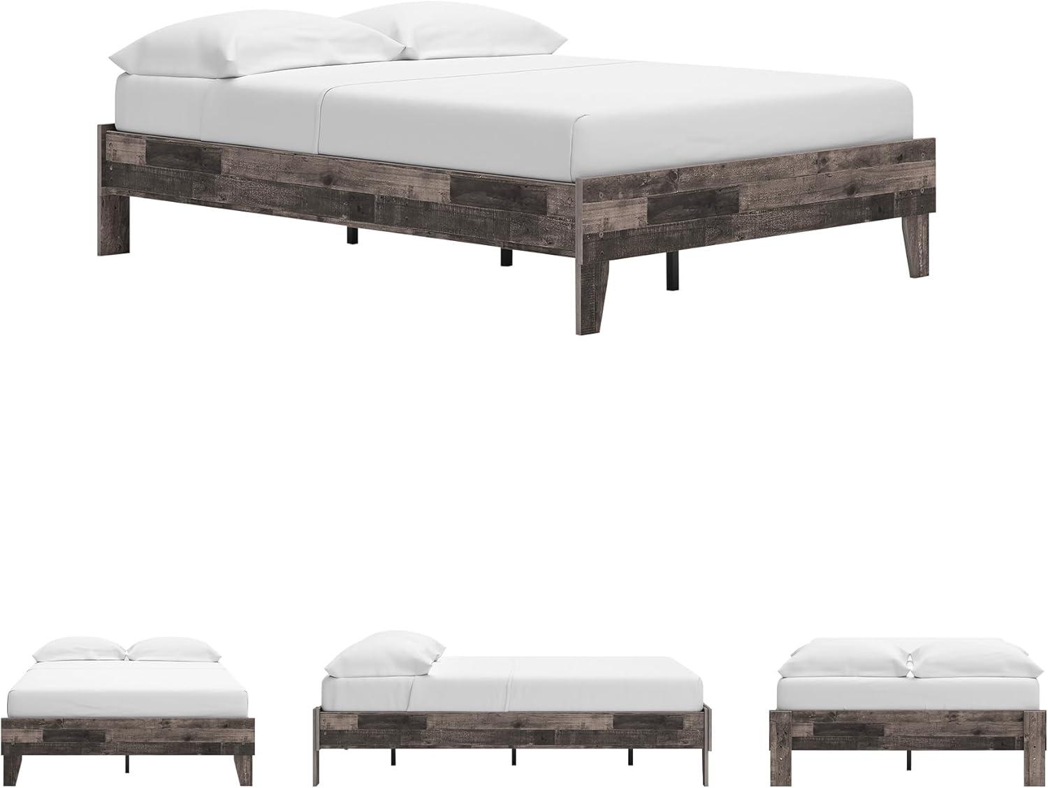 imageSignature Design by Ashley Neilsville Butcher Block Style Platform Bed Full Rustic GrayRustic Gray