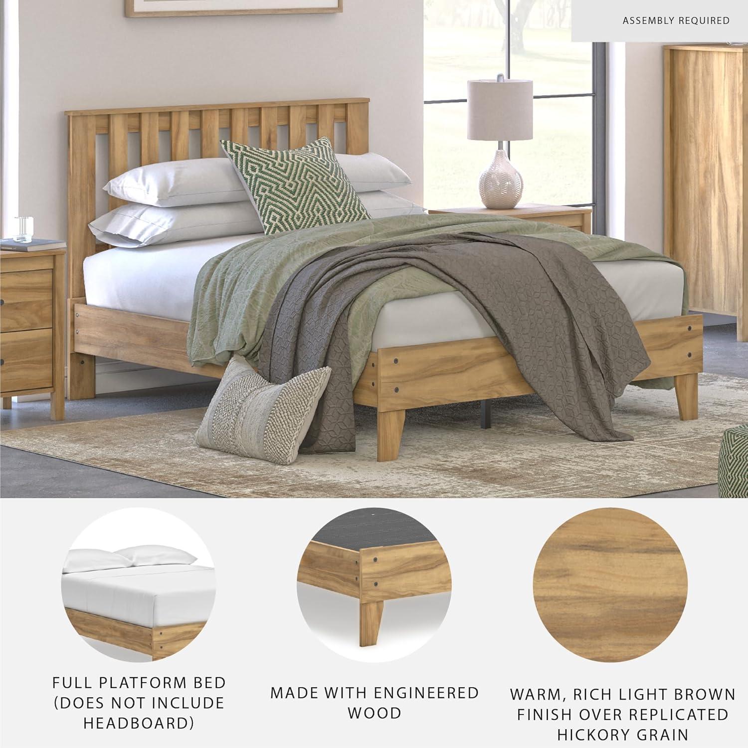 imageSignature Design by Ashley Neilsville Butcher Block Style Platform Bed Full Rustic GrayTan
