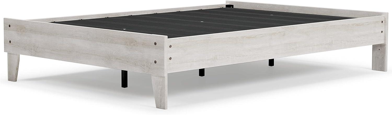 imageSignature Design by Ashley Neilsville Butcher Block Style Platform Bed Full Rustic GrayWhitewash