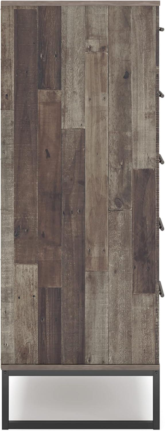 imageSignature Design by Ashley Neilsville Industrial 5 Drawer Chest of Drawers with SmoothGliding Drawers and Safety Stop GrayGrey