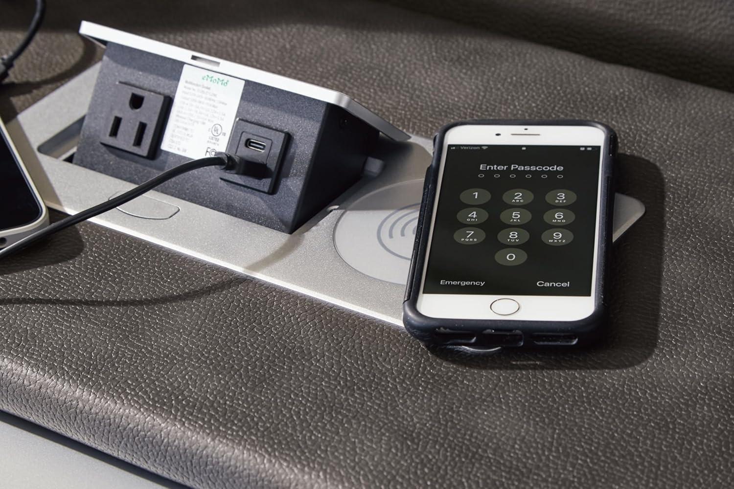 imageSignature Design by Ashley NextGen DuraPella Power Reclining Sofa Wireless ampamp USB Charging ZeroGravity Adjustable Headrest WaterRepellent Faux Leather DropDown Table BeigeBrown 86Dark Gray