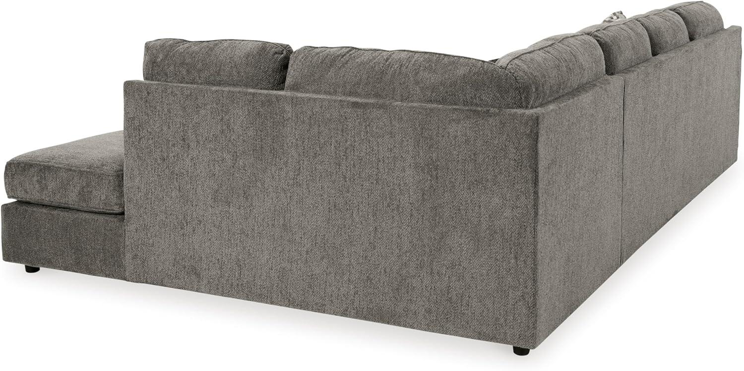 imageSignature Design by Ashley OPhannon Casual RightArm Facing Herringbone Chenille 2Piece Sectional with Chaise Loose Seat Cushions and 2 Throw Pillows GrayGrey