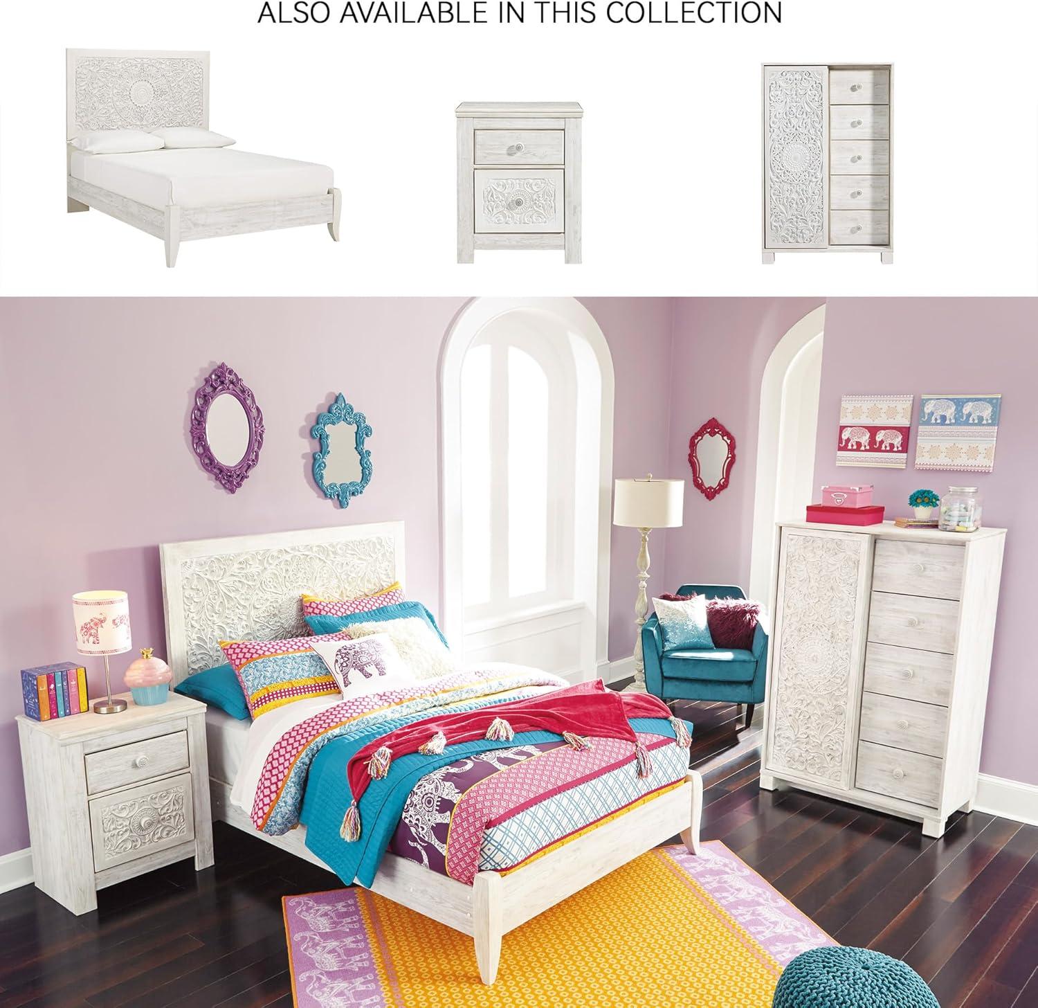 imageSignature Design by Ashley Paxberry Boho Chic Panel Adjustable Headboard ONLY King WhitewashWhitewash