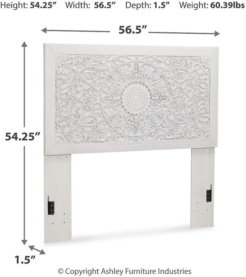 imageSignature Design by Ashley Paxberry Boho Chic Panel Adjustable Headboard ONLY King WhitewashWhitewash