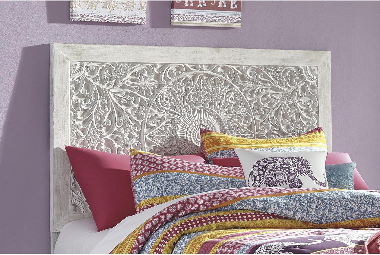 imageSignature Design by Ashley Paxberry Boho Chic Panel Adjustable Headboard ONLY King WhitewashWhitewash