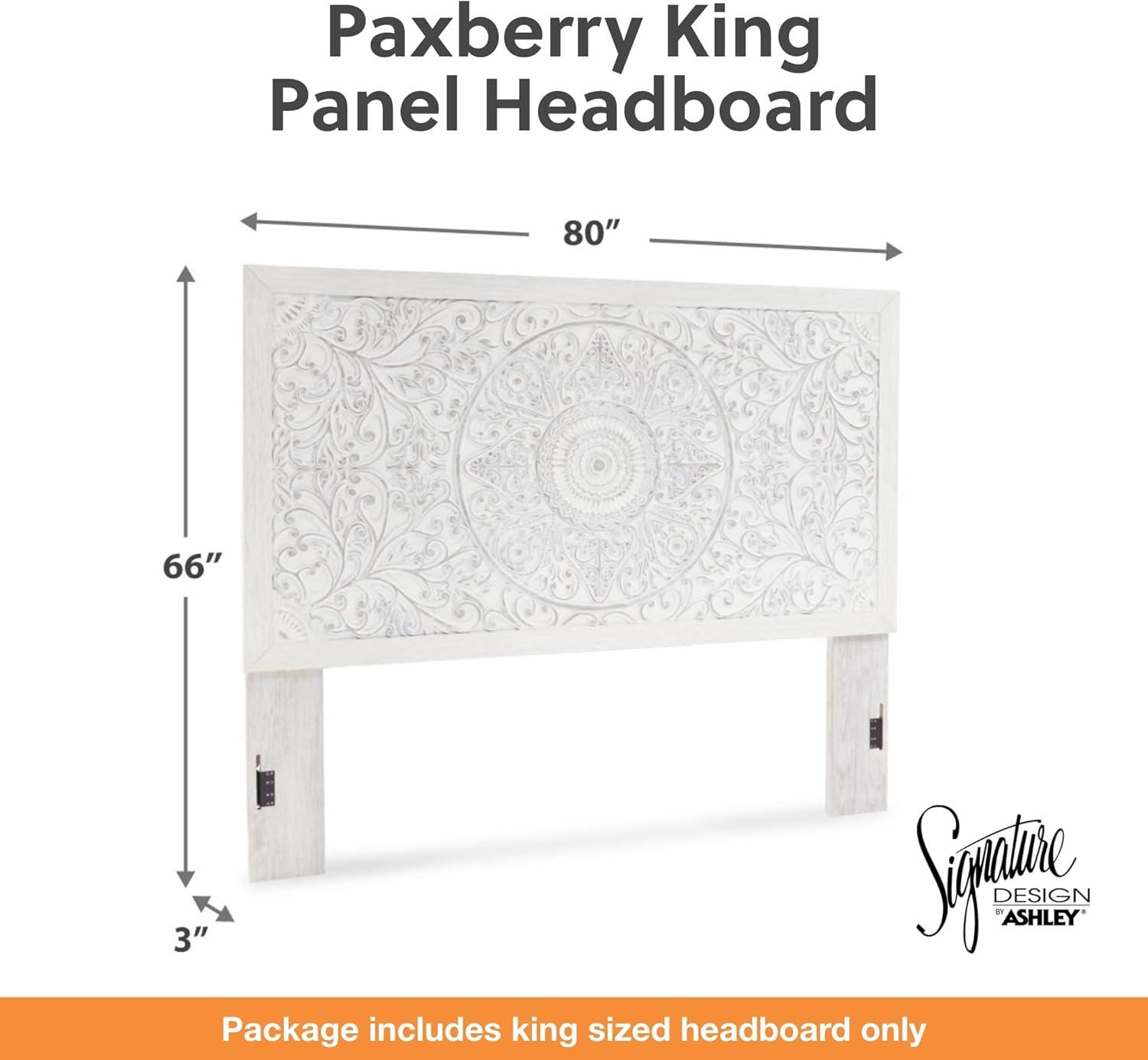 imageSignature Design by Ashley Paxberry Boho Chic Panel Adjustable Headboard ONLY King WhitewashWhitewash
