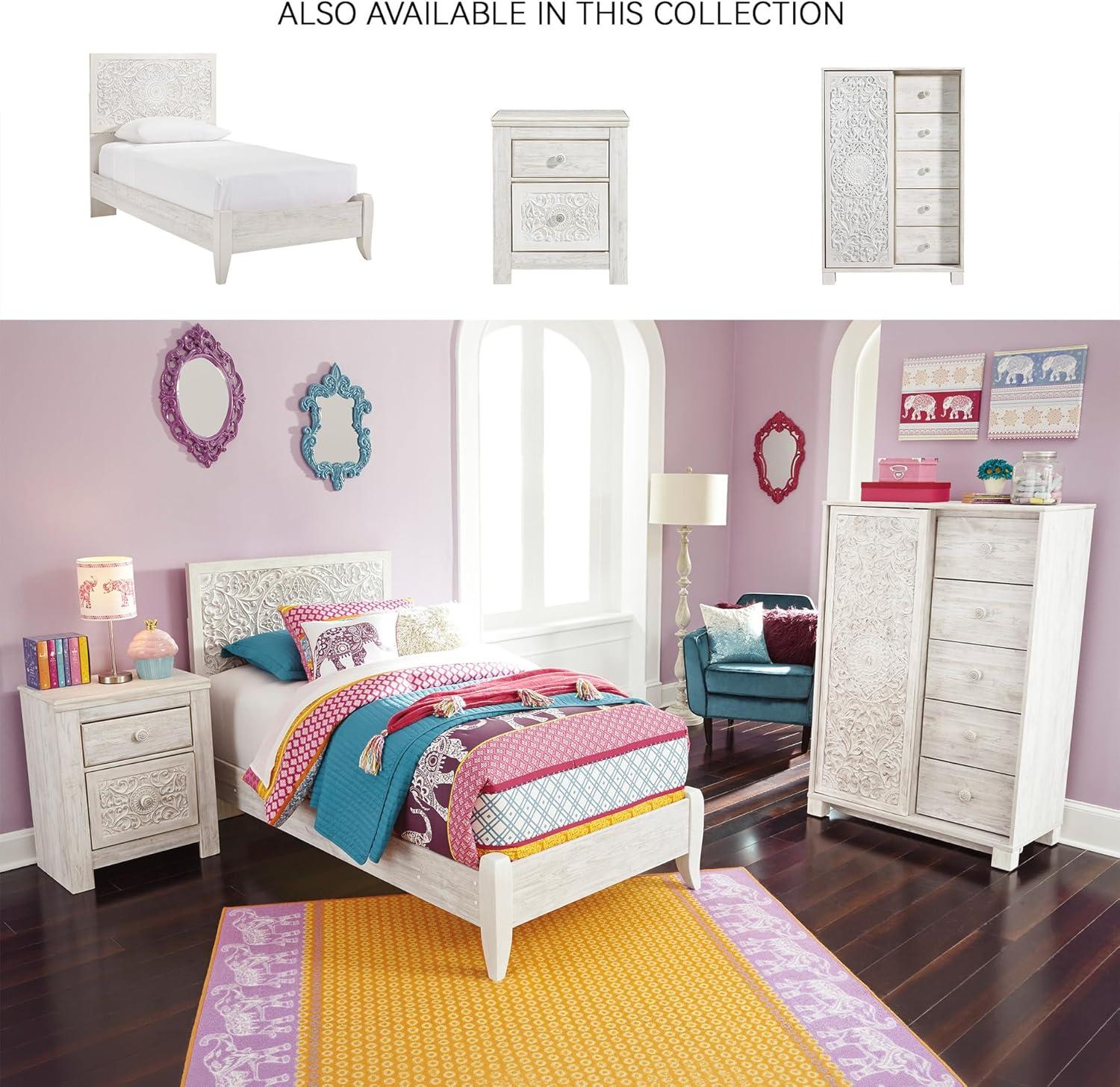 imageSignature Design by Ashley Paxberry Boho Chic Panel Adjustable Headboard ONLY King WhitewashWhitewash