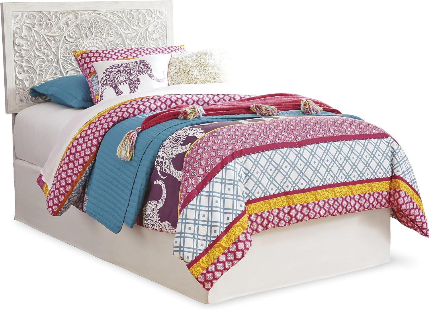 imageSignature Design by Ashley Paxberry Boho Chic Panel Adjustable Headboard ONLY King WhitewashWhitewash