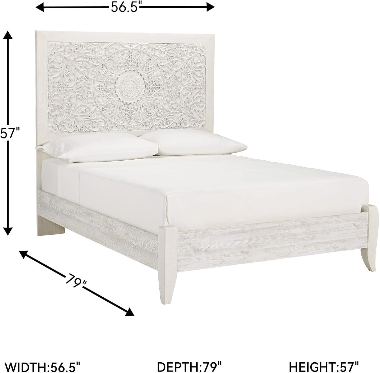 imageSignature Design by Ashley Paxberry Boho Chic Panel Adjustable Headboard ONLY King WhitewashWhitewash