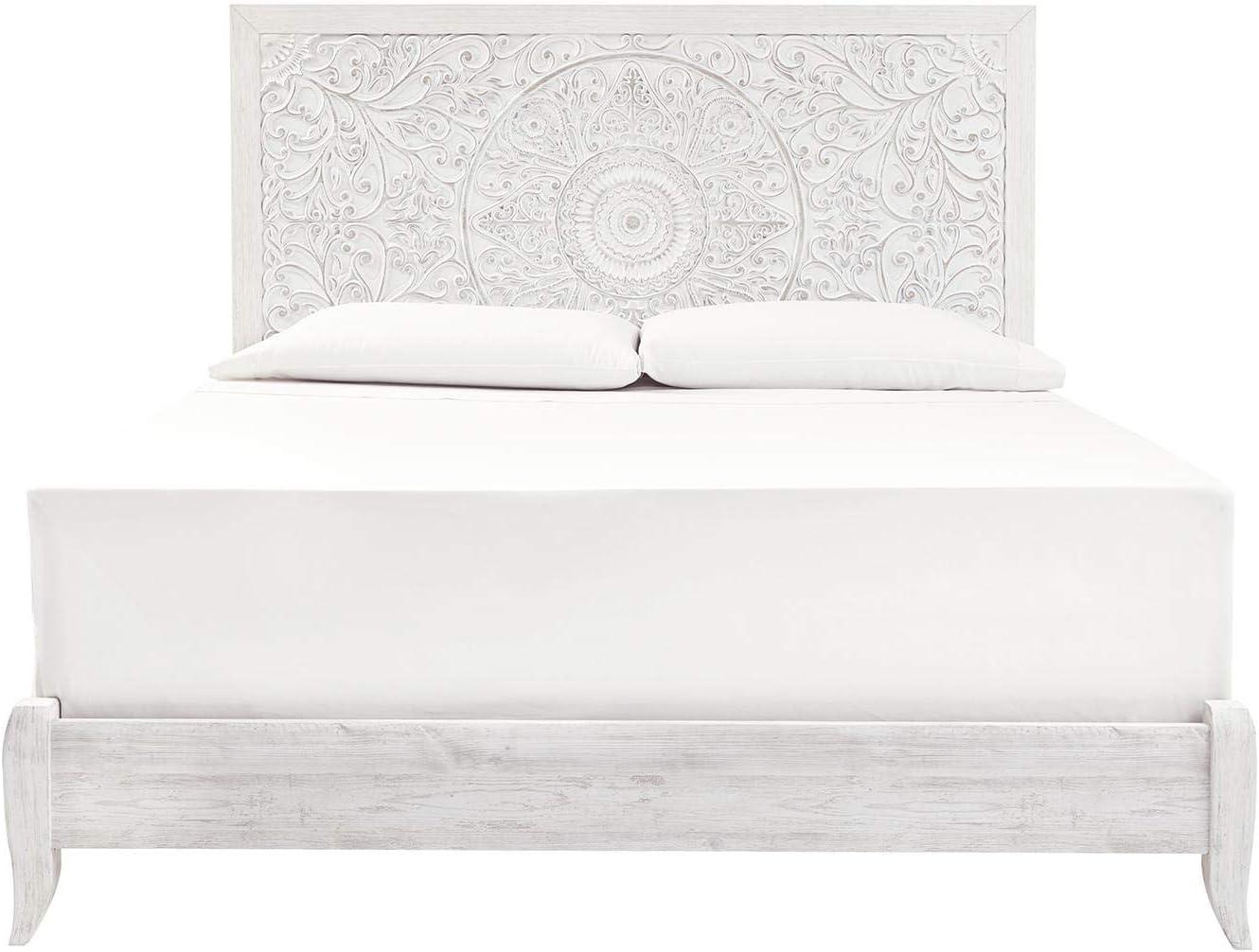 imageSignature Design by Ashley Paxberry Boho Chic Panel Adjustable Headboard ONLY King WhitewashWhitewash