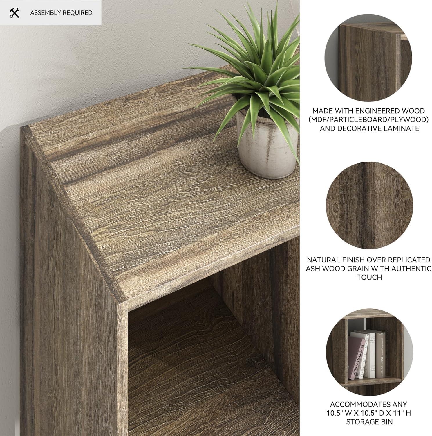 imageSignature Design by Ashley Paxberry Coastal 9 Cube Storage Organizer or Bookcase WhitewashBrown