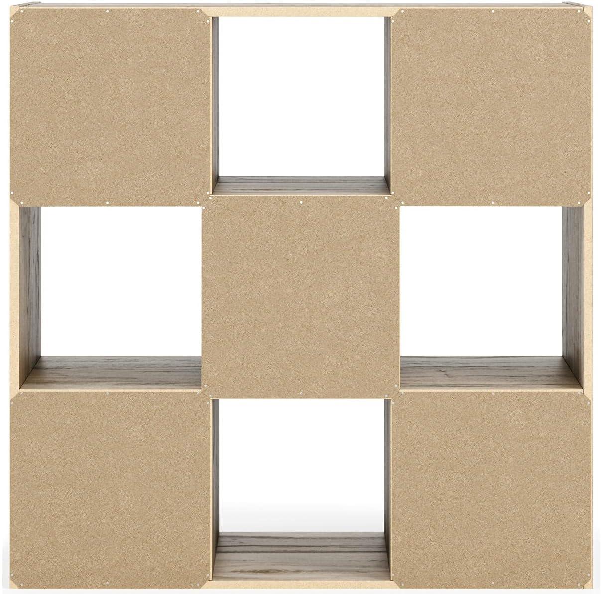 imageSignature Design by Ashley Paxberry Coastal 9 Cube Storage Organizer or Bookcase WhitewashBrown