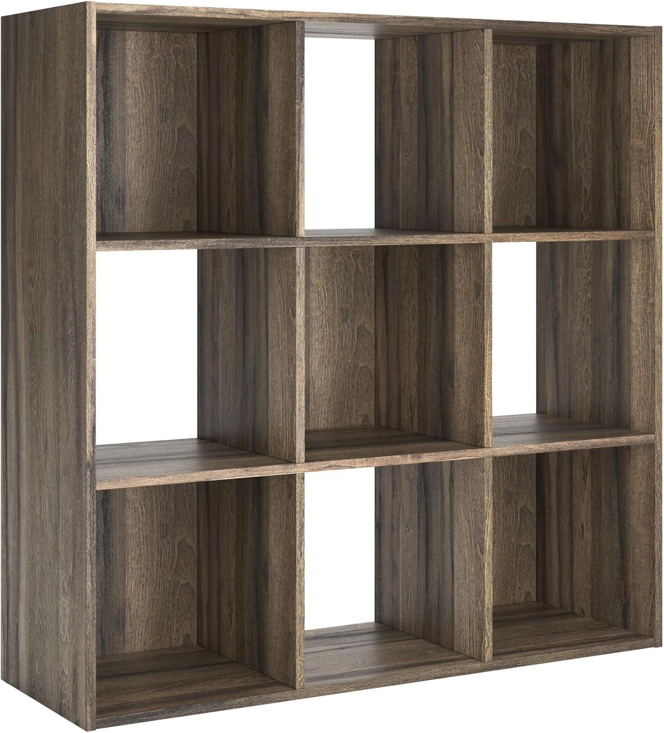 imageSignature Design by Ashley Paxberry Coastal 9 Cube Storage Organizer or Bookcase WhitewashBrown