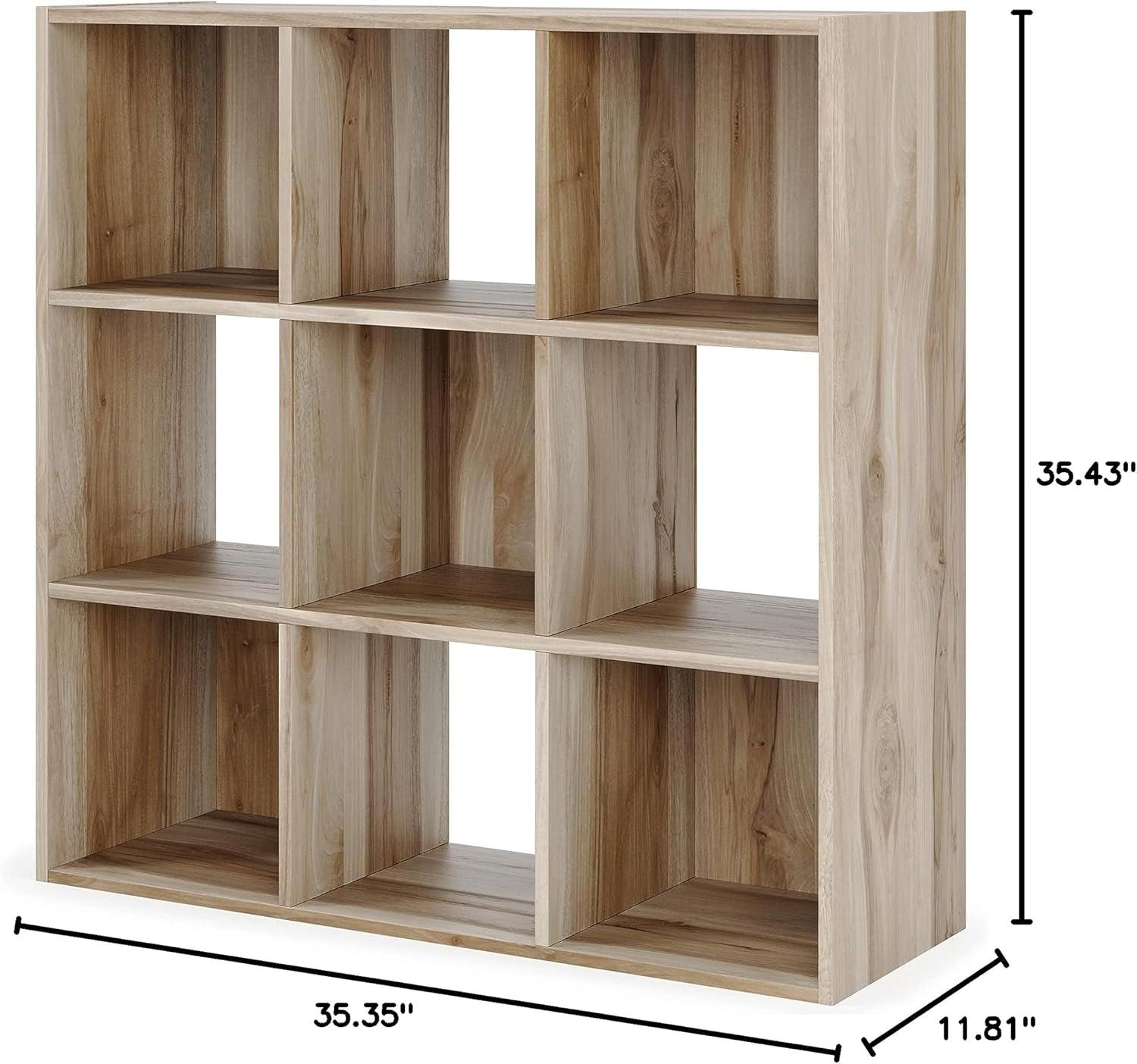 imageSignature Design by Ashley Paxberry Coastal 9 Cube Storage Organizer or Bookcase WhitewashBrown