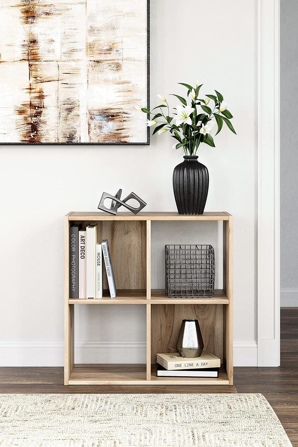 imageSignature Design by Ashley Paxberry Coastal 9 Cube Storage Organizer or Bookcase WhitewashBrown