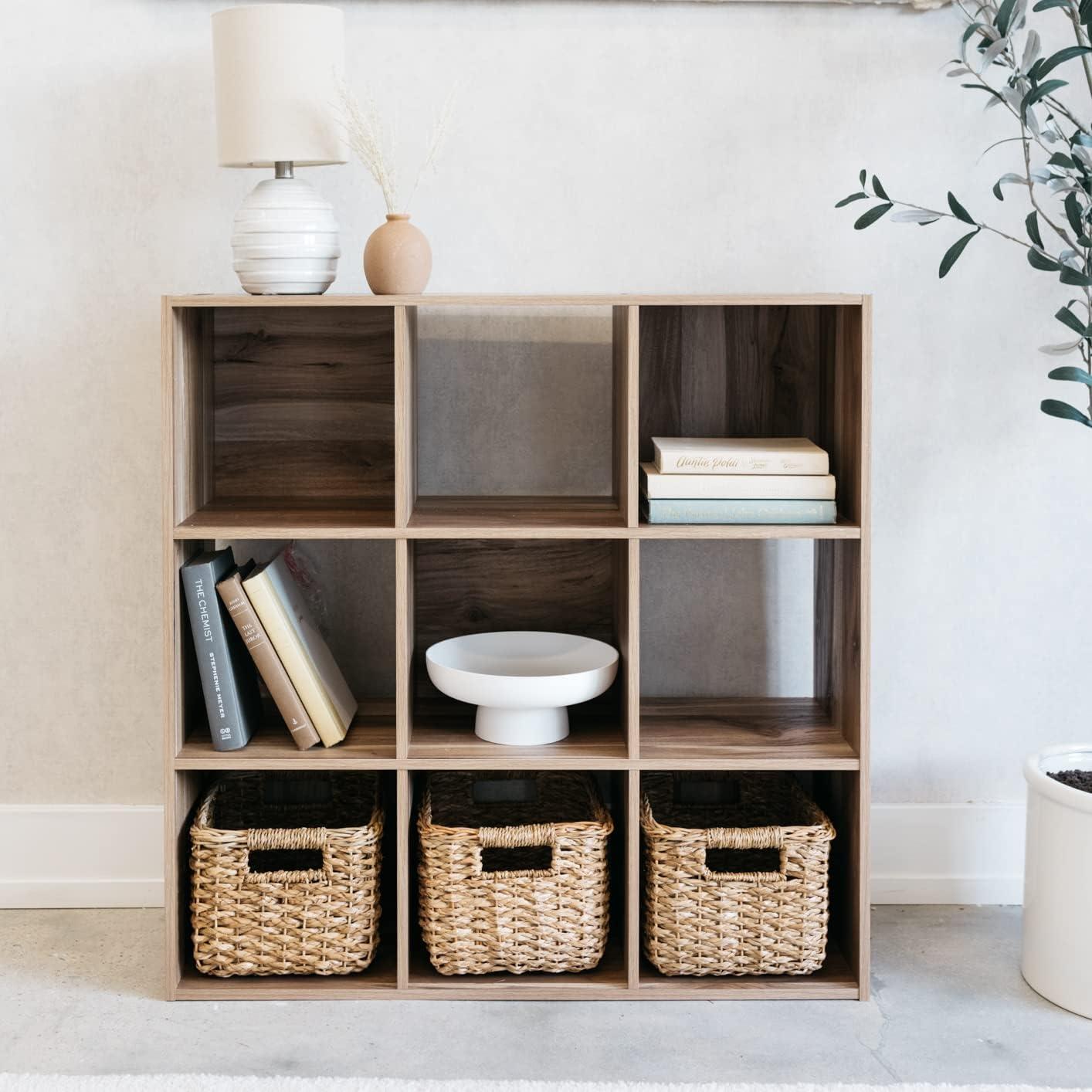 imageSignature Design by Ashley Paxberry Coastal 9 Cube Storage Organizer or Bookcase WhitewashBrown