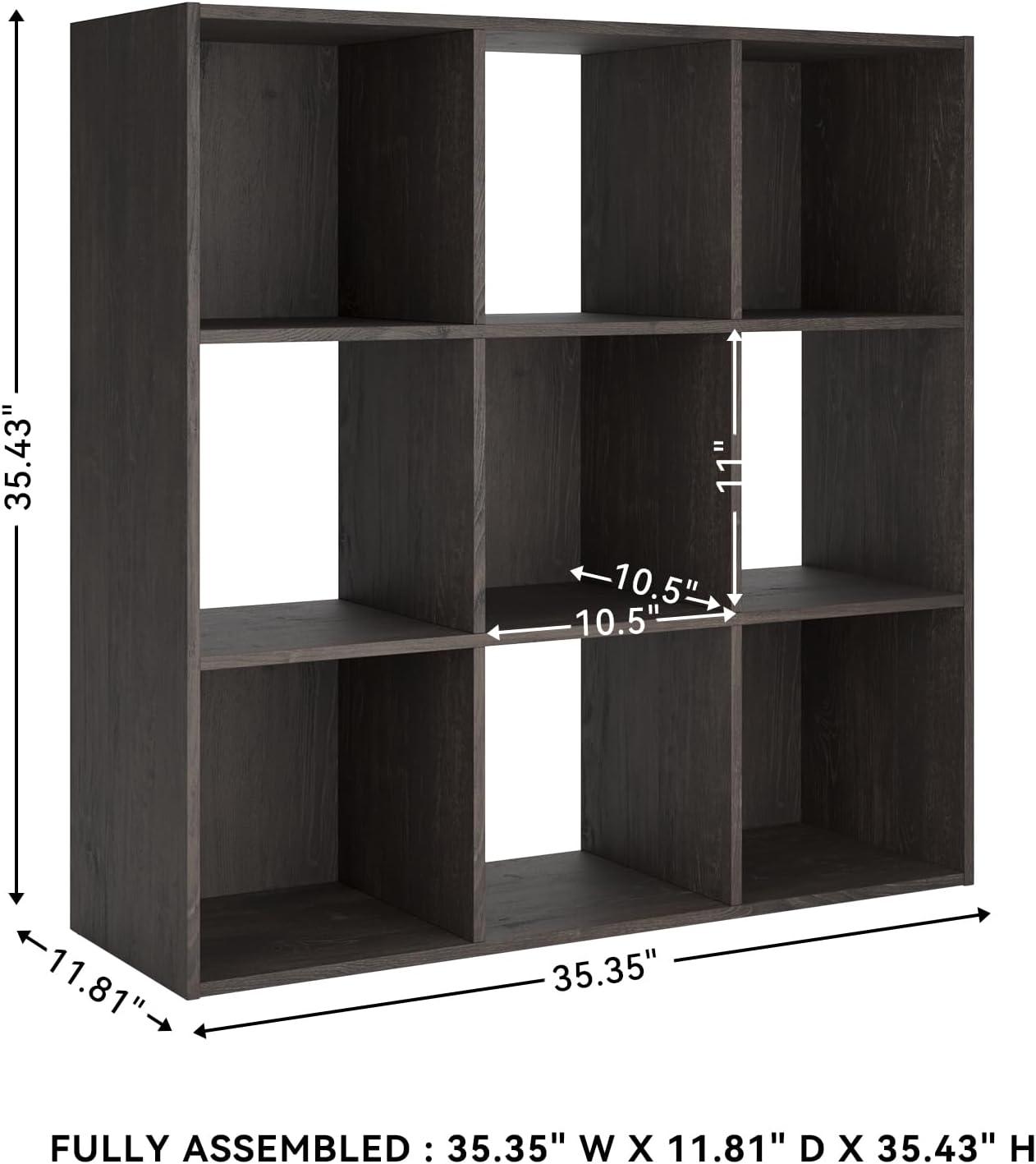 imageSignature Design by Ashley Paxberry Coastal 9 Cube Storage Organizer or Bookcase WhitewashCharcoal