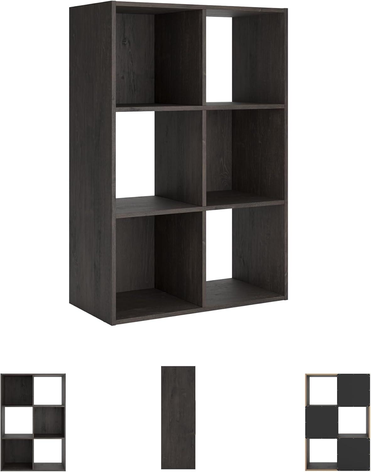 imageSignature Design by Ashley Paxberry Coastal 9 Cube Storage Organizer or Bookcase WhitewashCharcoal
