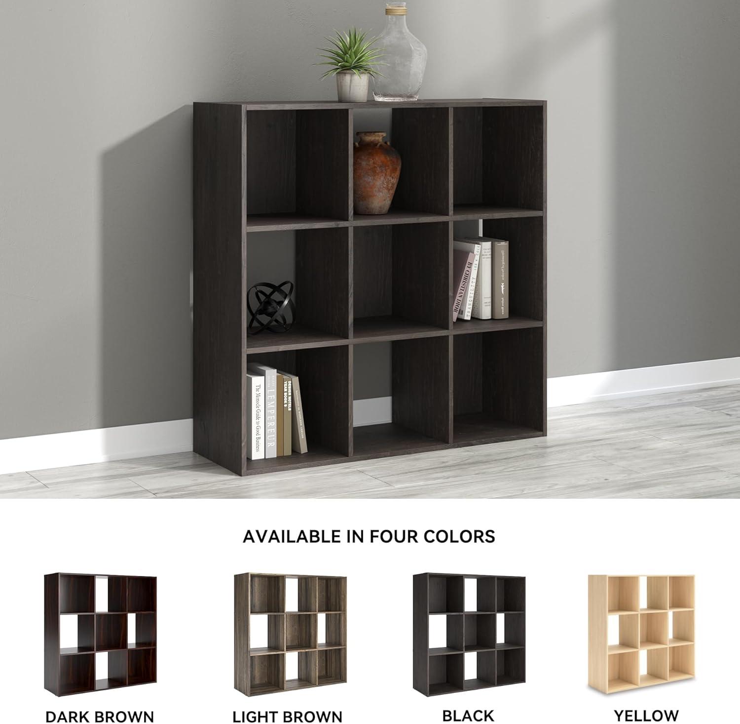 imageSignature Design by Ashley Paxberry Coastal 9 Cube Storage Organizer or Bookcase WhitewashCharcoal